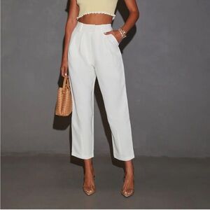 Vici White High-Waisted Women's Pants